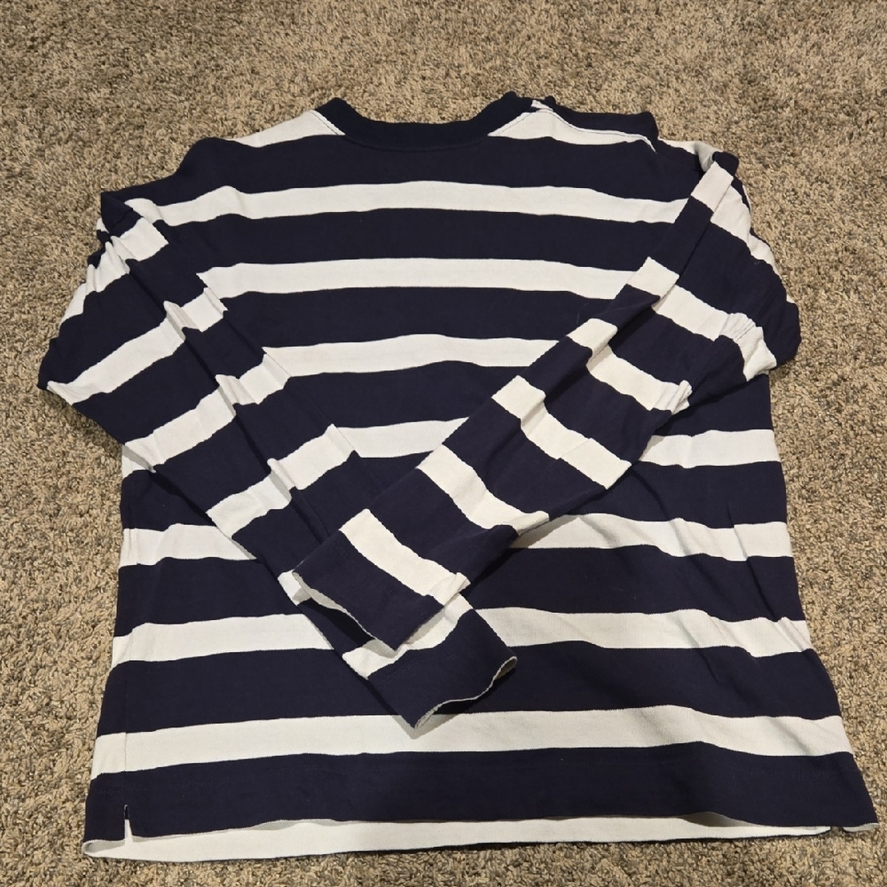 AYR The Early Morning Long Seeve - Navy and White Baltic Stripe